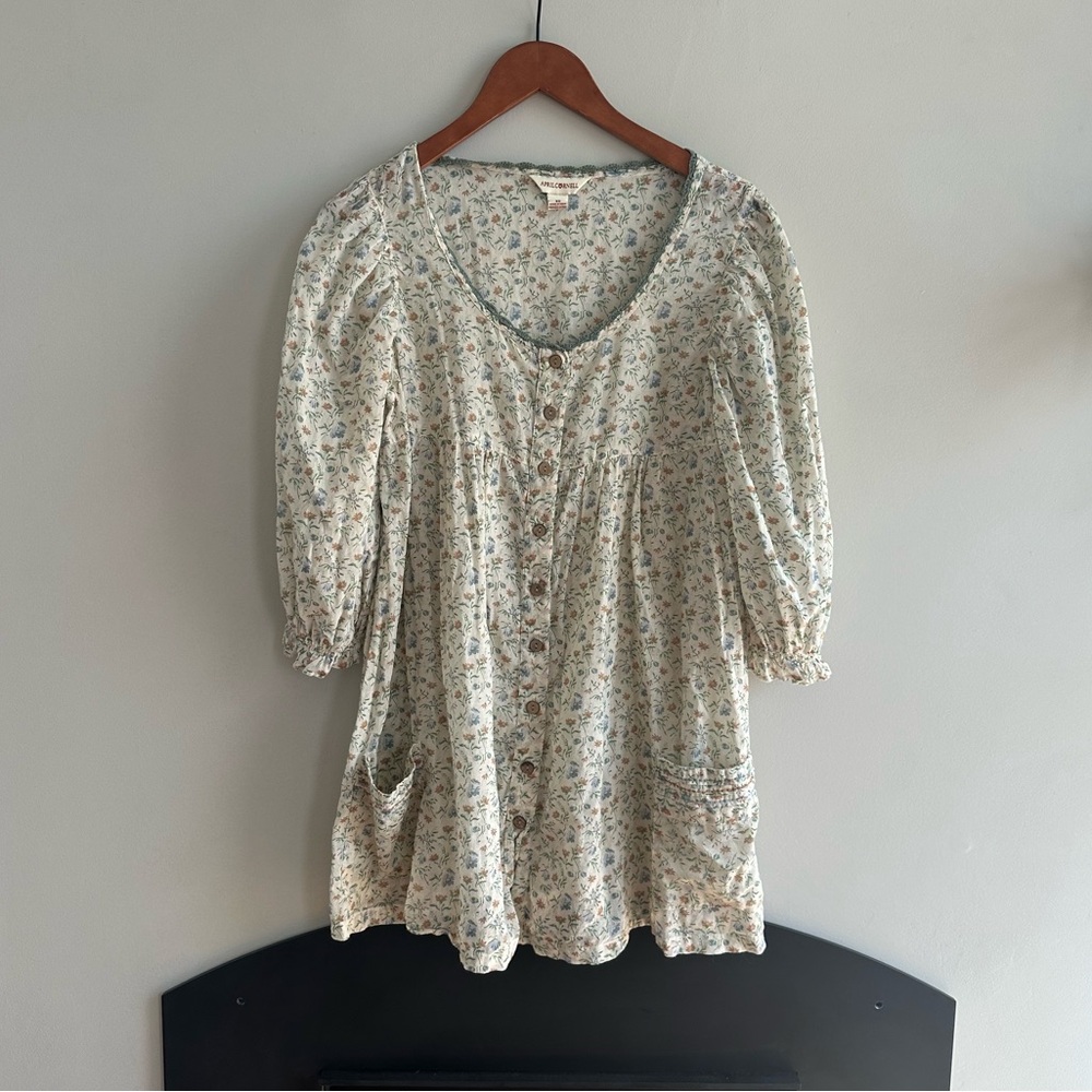 April Cornell floral tunic blouse